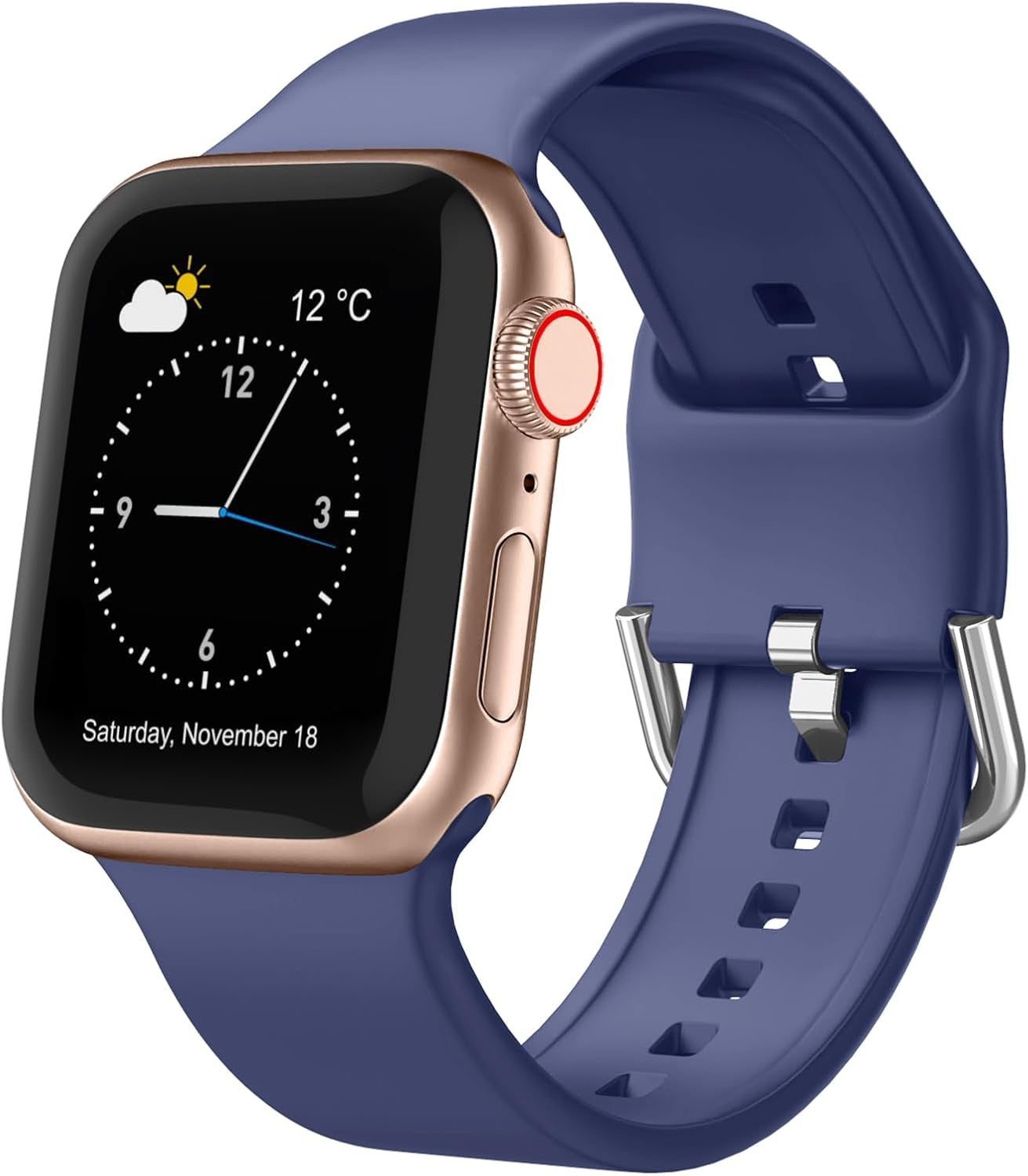 Sport Band Compatible with Apple Watch Bands 49Mm 46Mm 45Mm 44Mm 42Mm 41Mm 40Mm 38Mm, Soft Silicone Replacement Strap with Classic Clasp for Iwatch Series 11 10 9 8 7 6 5 4 3 2 1 SE Ultra Women Men