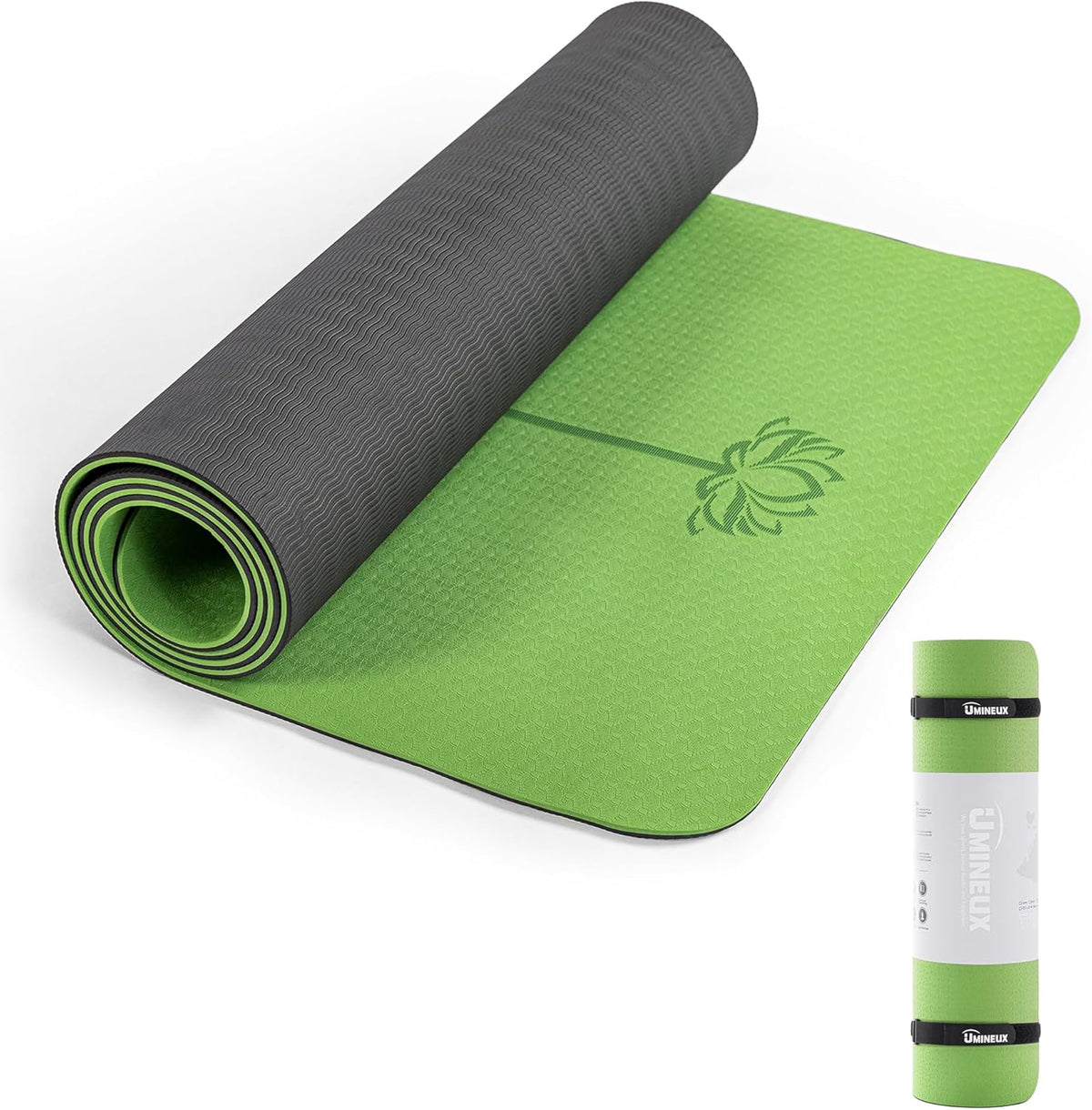 UMINEUX Yoga Mat Extra Thick 1/3'' & 2/5" Non Slip Yoga Mats for Women Eco Friendly TPE Fitness Exercise Mat with Carrying Sling & Storage Bag