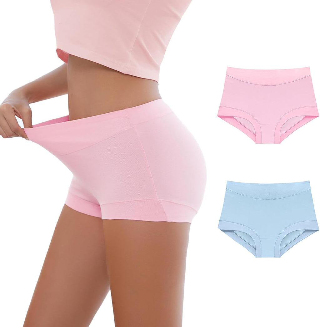 Migbean Boy Shorts Underwear for Women Cotton Boxer Briefs 5 Packs
