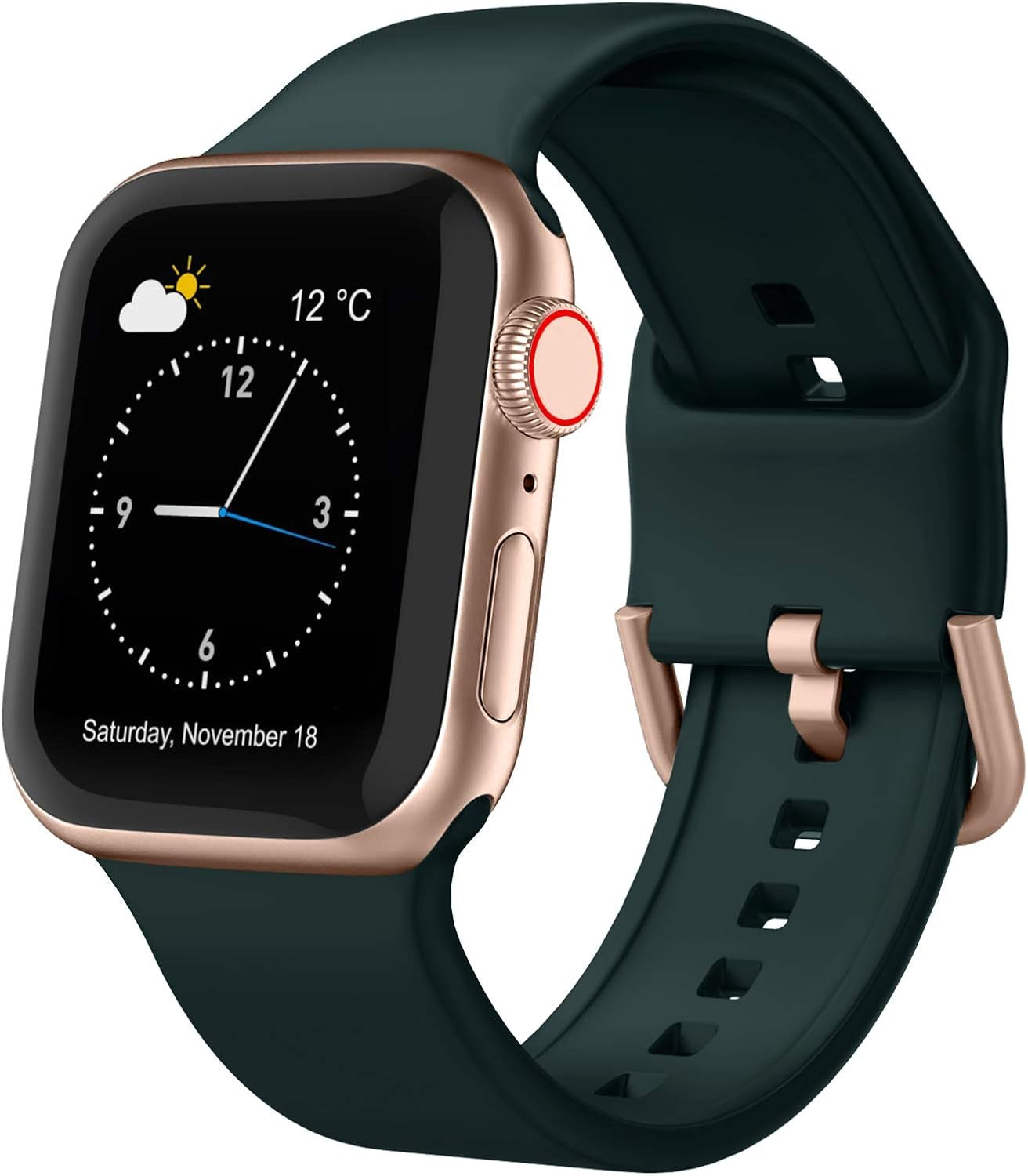 Sport Band Compatible with Apple Watch Bands 49Mm 46Mm 45Mm 44Mm 42Mm 41Mm 40Mm 38Mm, Soft Silicone Replacement Strap with Classic Clasp for Iwatch Series 11 10 9 8 7 6 5 4 3 2 1 SE Ultra Women Men