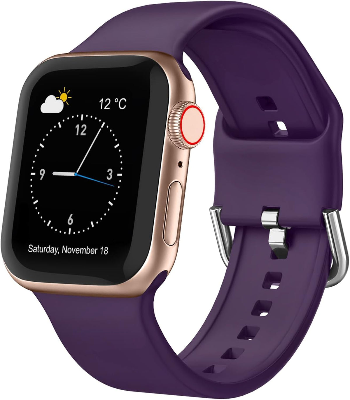 Sport Band Compatible with Apple Watch Bands 49Mm 46Mm 45Mm 44Mm 42Mm 41Mm 40Mm 38Mm, Soft Silicone Replacement Strap with Classic Clasp for Iwatch Series 11 10 9 8 7 6 5 4 3 2 1 SE Ultra Women Men