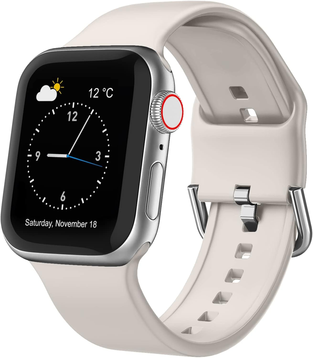 Sport Band Compatible with Apple Watch Bands 49Mm 46Mm 45Mm 44Mm 42Mm 41Mm 40Mm 38Mm, Soft Silicone Replacement Strap with Classic Clasp for Iwatch Series 11 10 9 8 7 6 5 4 3 2 1 SE Ultra Women Men