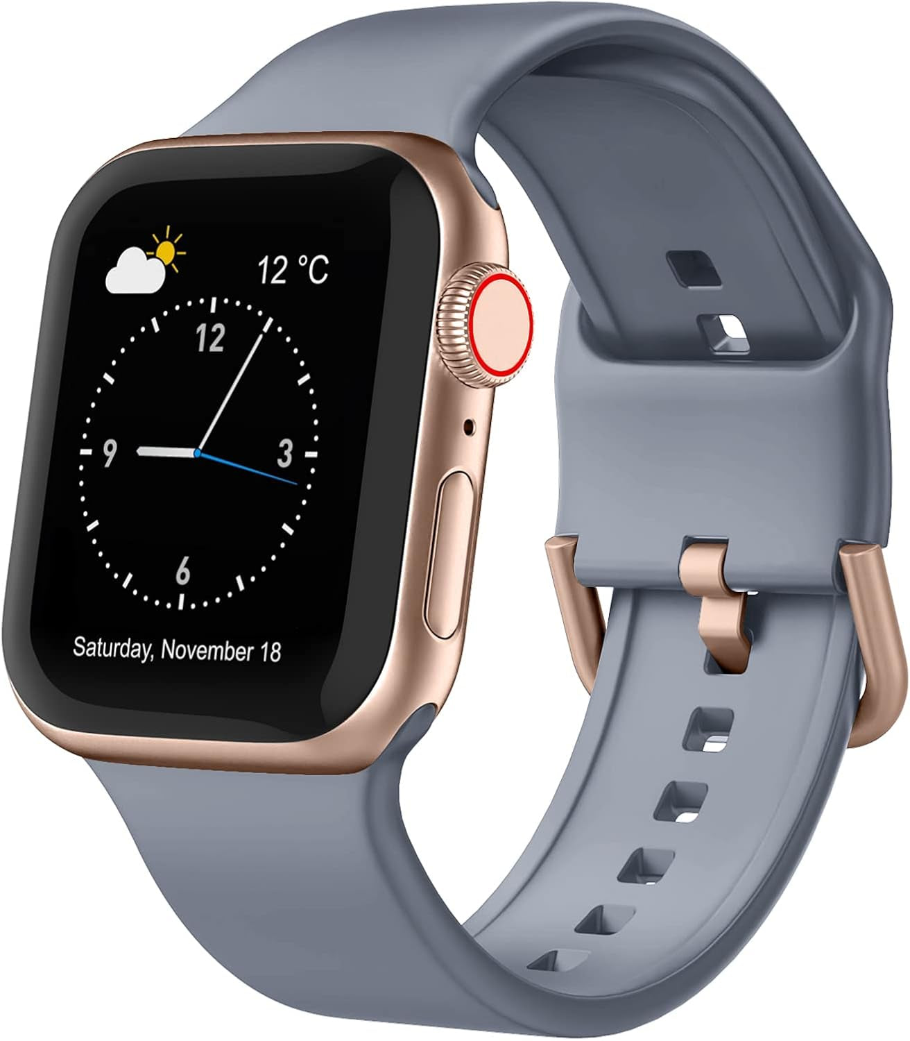 Sport Band Compatible with Apple Watch Bands 49Mm 46Mm 45Mm 44Mm 42Mm 41Mm 40Mm 38Mm, Soft Silicone Replacement Strap with Classic Clasp for Iwatch Series 11 10 9 8 7 6 5 4 3 2 1 SE Ultra Women Men