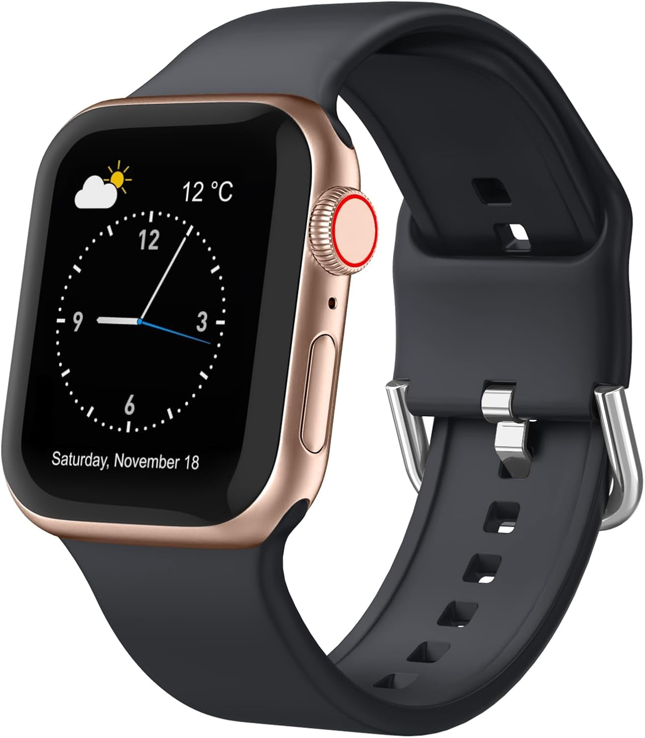 Sport Band Compatible with Apple Watch Bands 49Mm 46Mm 45Mm 44Mm 42Mm 41Mm 40Mm 38Mm, Soft Silicone Replacement Strap with Classic Clasp for Iwatch Series 11 10 9 8 7 6 5 4 3 2 1 SE Ultra Women Men