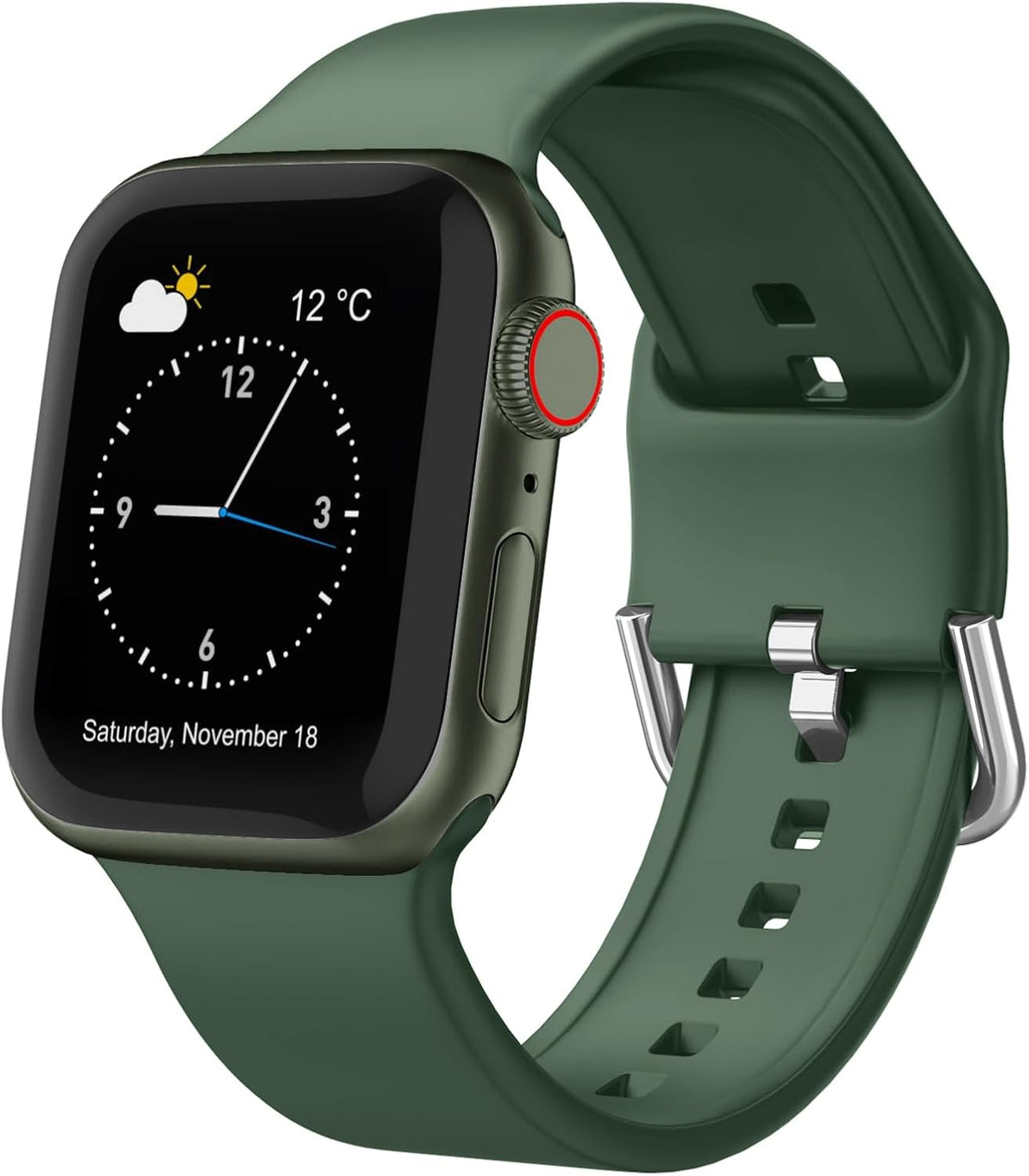 Sport Band Compatible with Apple Watch Bands 49Mm 46Mm 45Mm 44Mm 42Mm 41Mm 40Mm 38Mm, Soft Silicone Replacement Strap with Classic Clasp for Iwatch Series 11 10 9 8 7 6 5 4 3 2 1 SE Ultra Women Men