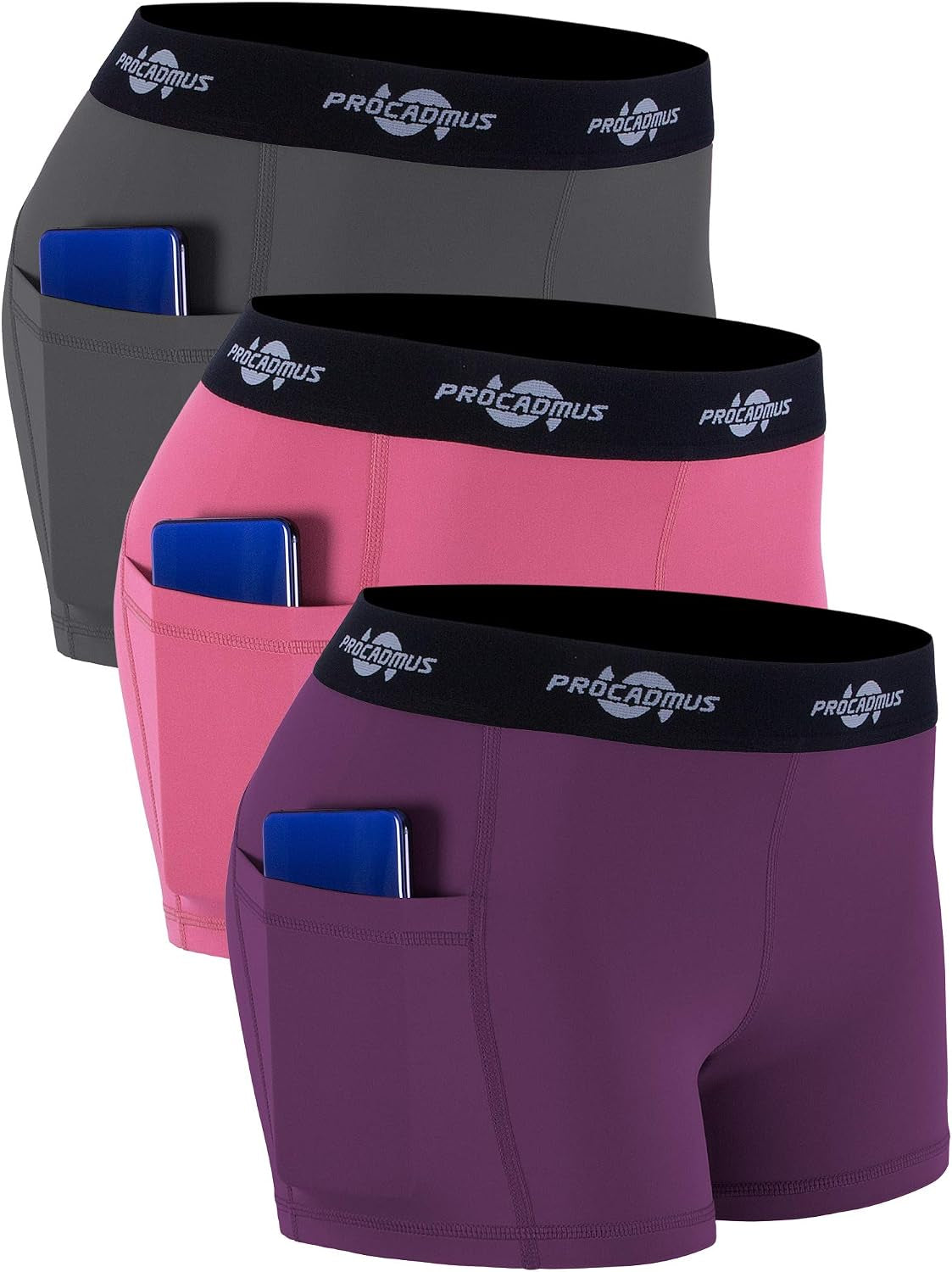 CADMUS Women'S Spandex Volleyball Shorts 3" Compression Pro Shorts