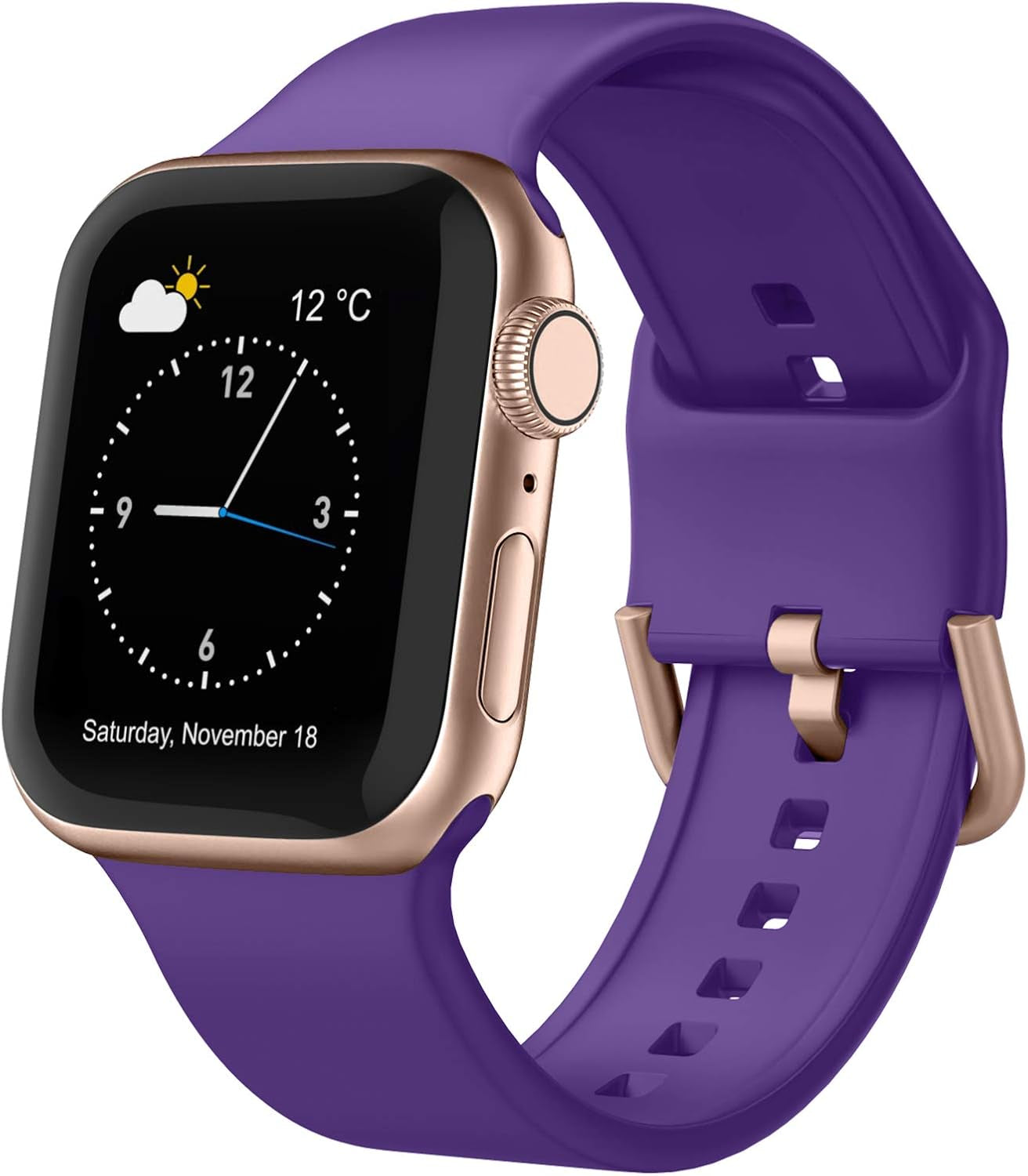 Sport Band Compatible with Apple Watch Bands 49Mm 46Mm 45Mm 44Mm 42Mm 41Mm 40Mm 38Mm, Soft Silicone Replacement Strap with Classic Clasp for Iwatch Series 11 10 9 8 7 6 5 4 3 2 1 SE Ultra Women Men