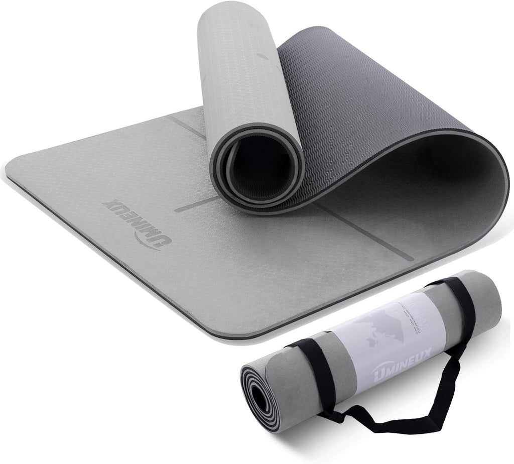 UMINEUX Yoga Mat Extra Thick 1/3'' & 2/5" Non Slip Yoga Mats for Women Eco Friendly TPE Fitness Exercise Mat with Carrying Sling & Storage Bag