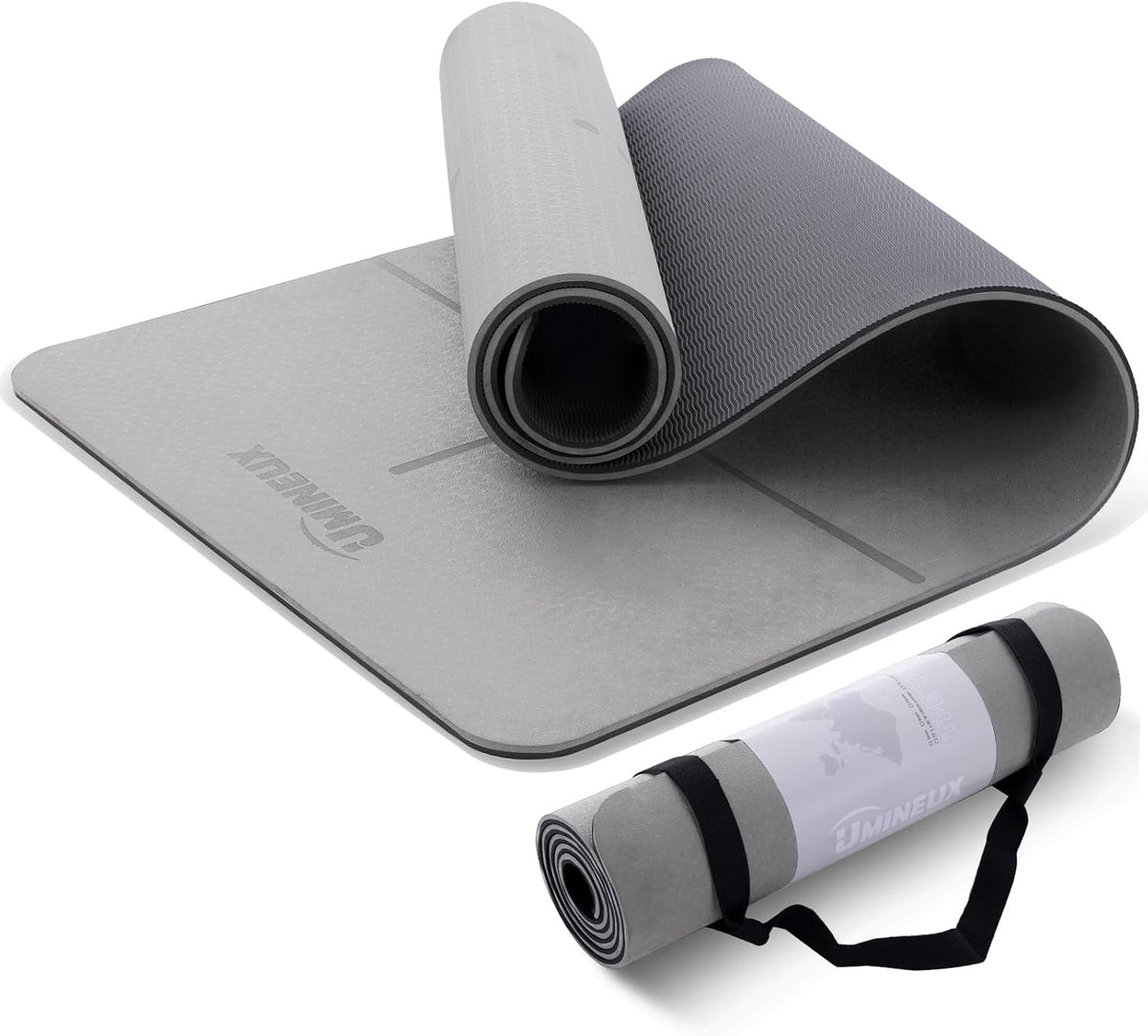 UMINEUX Yoga Mat Extra Thick 1/3'' & 2/5" Non Slip Yoga Mats for Women Eco Friendly TPE Fitness Exercise Mat with Carrying Sling & Storage Bag
