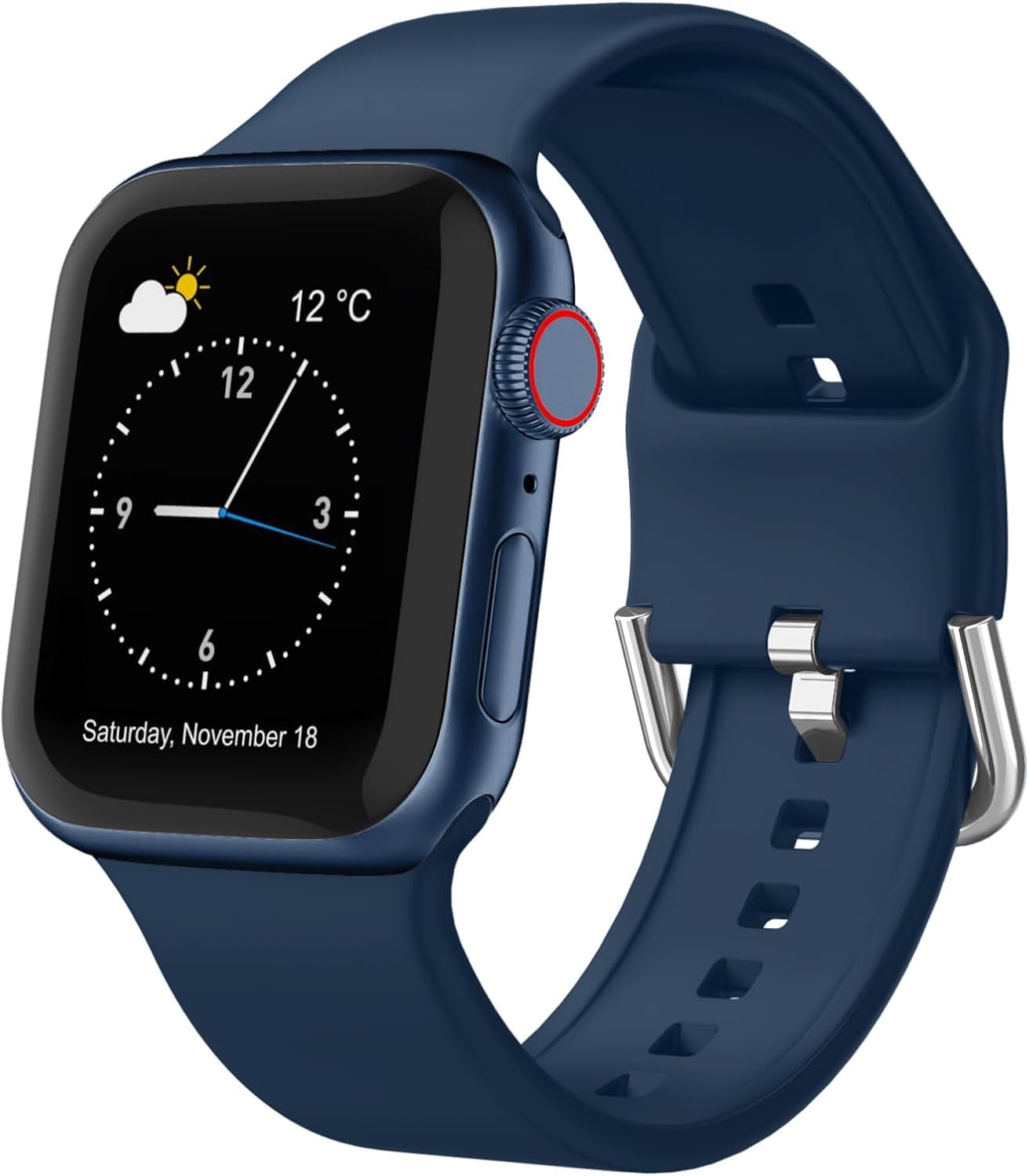 Sport Band Compatible with Apple Watch Bands 49Mm 46Mm 45Mm 44Mm 42Mm 41Mm 40Mm 38Mm, Soft Silicone Replacement Strap with Classic Clasp for Iwatch Series 11 10 9 8 7 6 5 4 3 2 1 SE Ultra Women Men