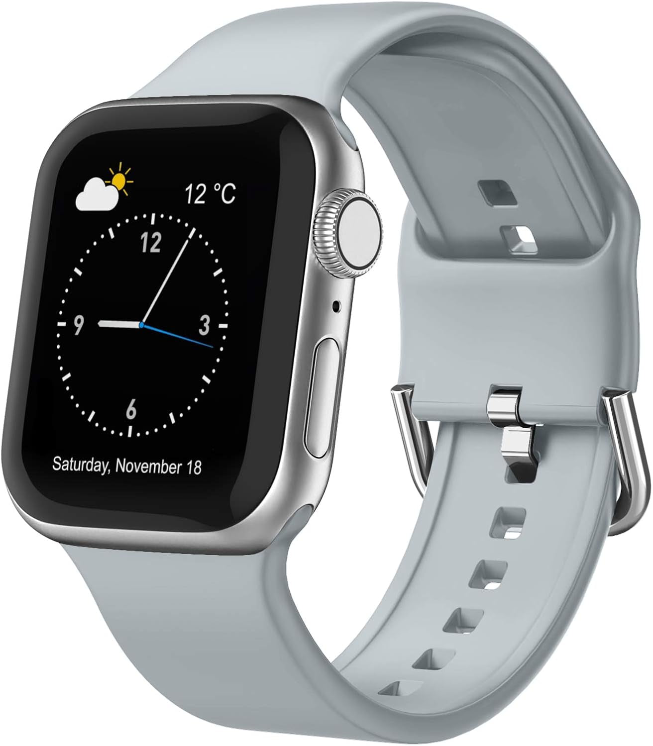 Sport Band Compatible with Apple Watch Bands 49Mm 46Mm 45Mm 44Mm 42Mm 41Mm 40Mm 38Mm, Soft Silicone Replacement Strap with Classic Clasp for Iwatch Series 11 10 9 8 7 6 5 4 3 2 1 SE Ultra Women Men