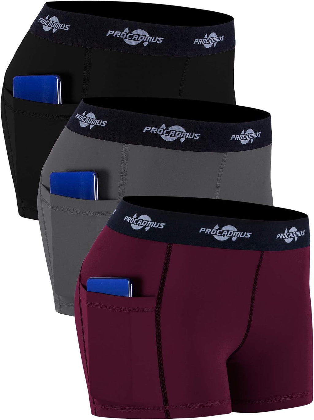 CADMUS Women'S Spandex Volleyball Shorts 3" Compression Pro Shorts