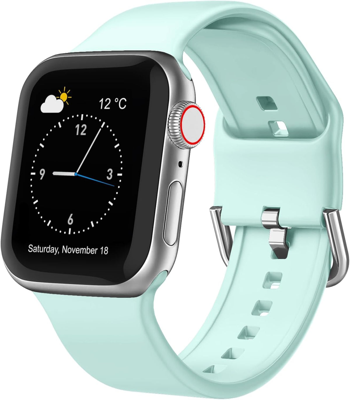 Sport Band Compatible with Apple Watch Bands 49Mm 46Mm 45Mm 44Mm 42Mm 41Mm 40Mm 38Mm, Soft Silicone Replacement Strap with Classic Clasp for Iwatch Series 11 10 9 8 7 6 5 4 3 2 1 SE Ultra Women Men