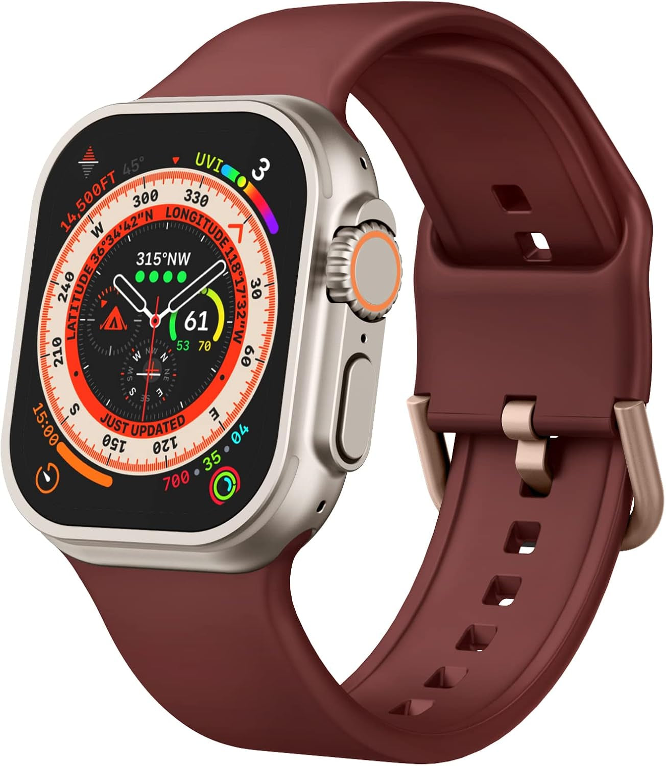 Sport Band Compatible with Apple Watch Bands 49Mm 46Mm 45Mm 44Mm 42Mm 41Mm 40Mm 38Mm, Soft Silicone Replacement Strap with Classic Clasp for Iwatch Series 11 10 9 8 7 6 5 4 3 2 1 SE Ultra Women Men