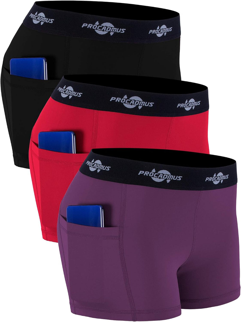 CADMUS Women'S Spandex Volleyball Shorts 3" Compression Pro Shorts