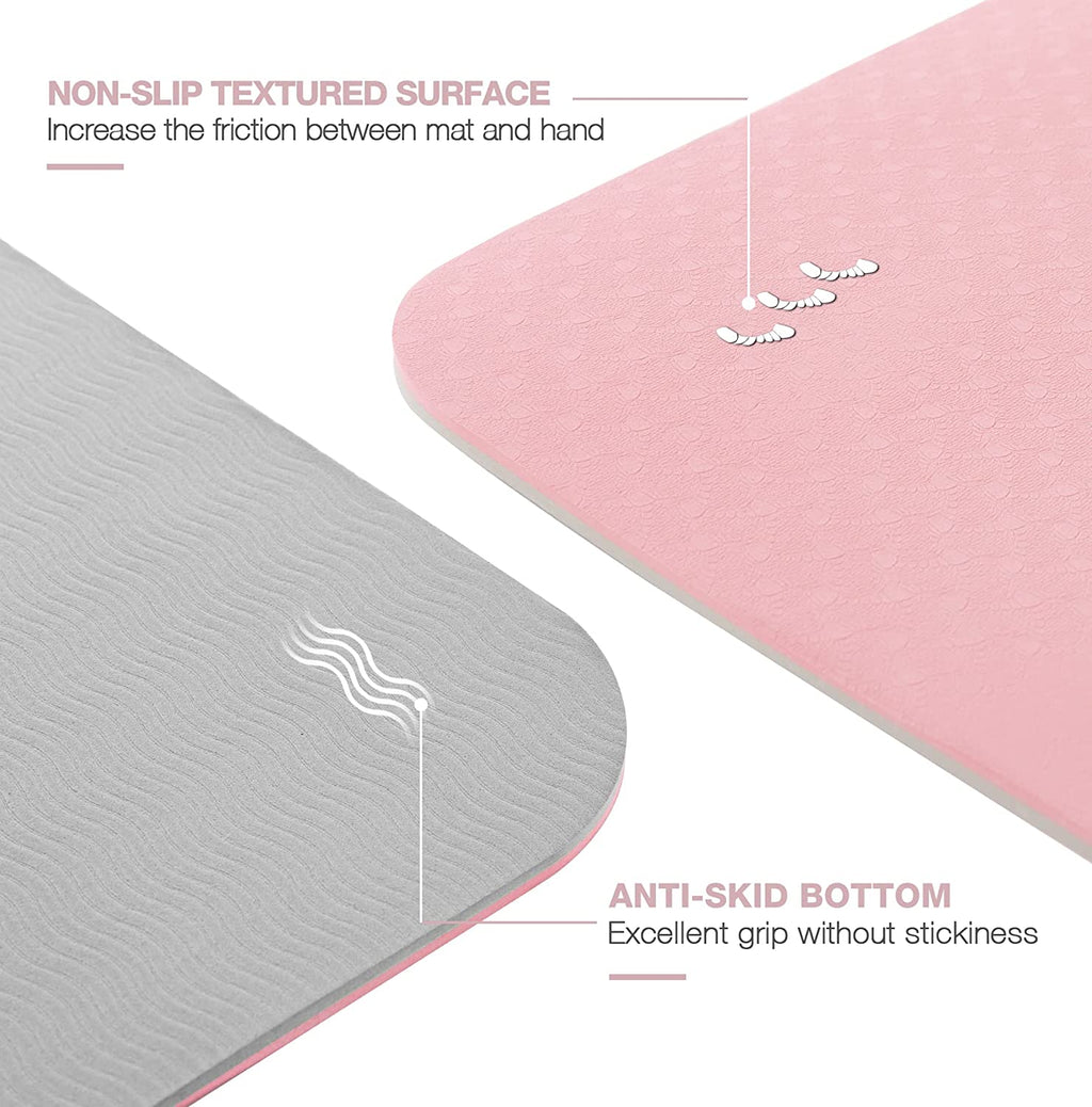 UMINEUX Yoga Mat Extra Thick 1/3'' & 2/5" Non Slip Yoga Mats for Women Eco Friendly TPE Fitness Exercise Mat with Carrying Sling & Storage Bag