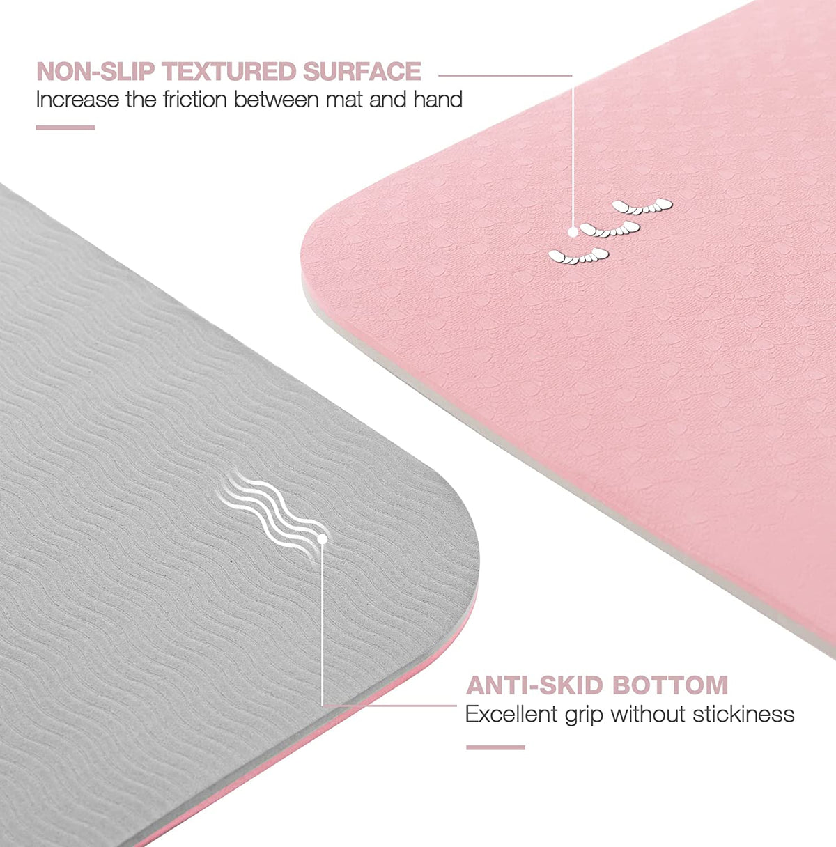 UMINEUX Yoga Mat Extra Thick 1/3'' & 2/5" Non Slip Yoga Mats for Women Eco Friendly TPE Fitness Exercise Mat with Carrying Sling & Storage Bag
