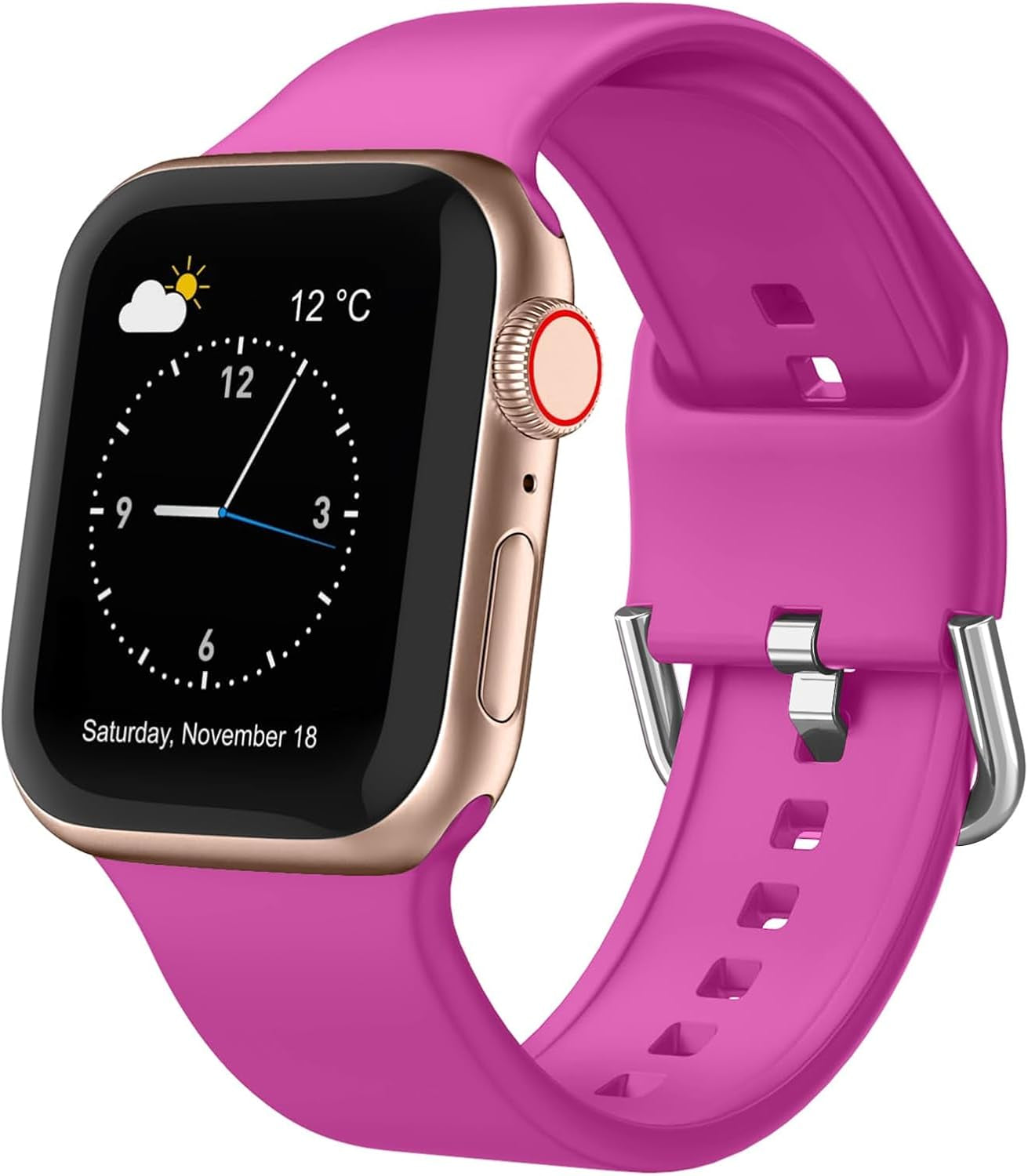 Sport Band Compatible with Apple Watch Bands 49Mm 46Mm 45Mm 44Mm 42Mm 41Mm 40Mm 38Mm, Soft Silicone Replacement Strap with Classic Clasp for Iwatch Series 11 10 9 8 7 6 5 4 3 2 1 SE Ultra Women Men