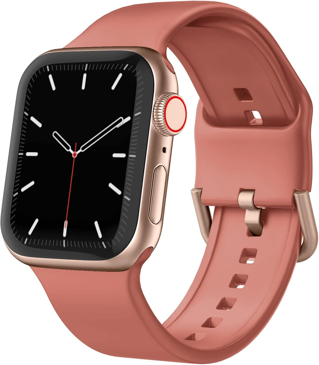 Sport Band Compatible with Apple Watch Bands 49Mm 46Mm 45Mm 44Mm 42Mm 41Mm 40Mm 38Mm, Soft Silicone Replacement Strap with Classic Clasp for Iwatch Series 11 10 9 8 7 6 5 4 3 2 1 SE Ultra Women Men
