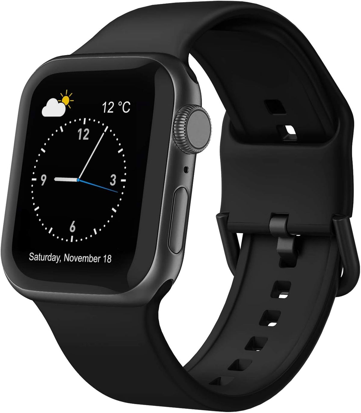 Sport Band Compatible with Apple Watch Bands 49Mm 46Mm 45Mm 44Mm 42Mm 41Mm 40Mm 38Mm, Soft Silicone Replacement Strap with Classic Clasp for Iwatch Series 11 10 9 8 7 6 5 4 3 2 1 SE Ultra Women Men